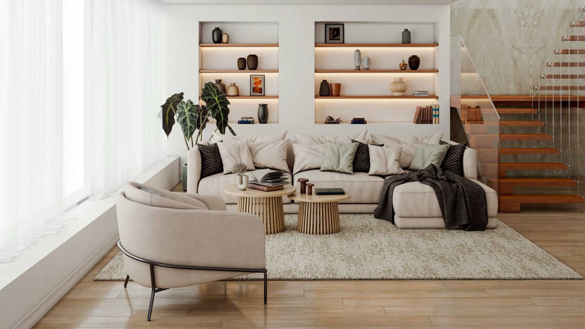 Bright luxury modern living room